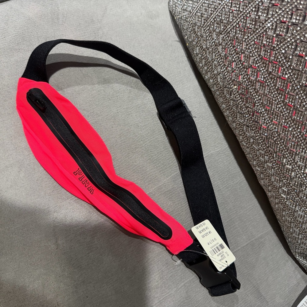 PINK Victoria's Secret Fanny Pack in Vibrant Pink and Black - Picture 2 of 2